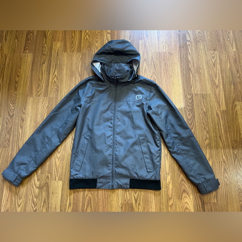 Outbound men’s small lightweight hooded jacket, heather grey